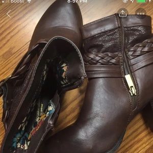Brown all leather boots. Size 8.5